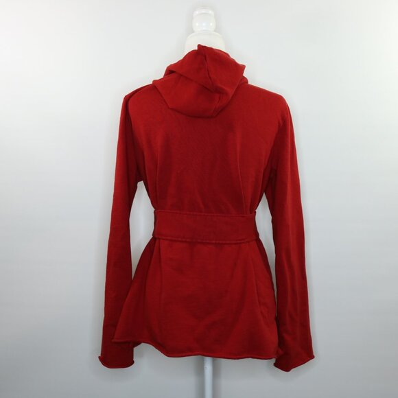 Lucky Brand Wrap Jacket Jingo Kimono Hoodie Red Jersey Knit Red - Picture 8 of 15